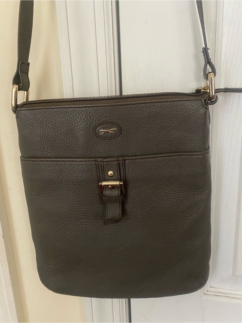 ClassicGrey Leather Crossbody Bag Unisex bag